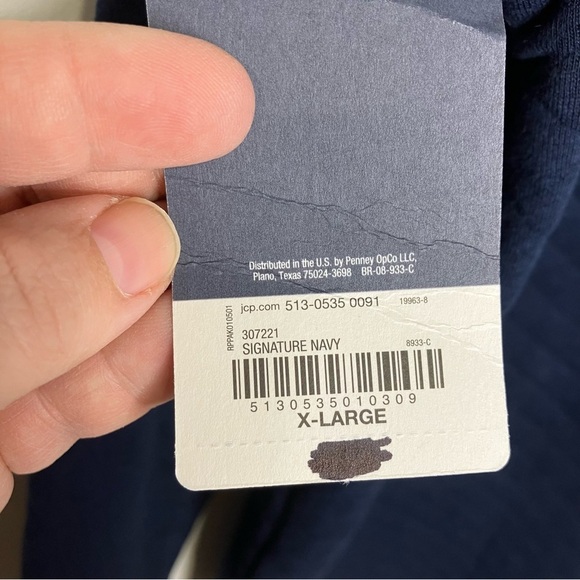 NWT St. John’s Bay navy blue quilted quarter zip pullover size XL - Picture 6 of 7